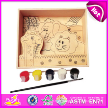 2014 novo colorido crianças rosto pintura brinquedo, crianças de madeira Popualr pintar brinquedo, venda quente educação DIY crianças pintar brinquedo W03A060